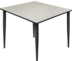 212 Main Kahlo 48″ Square Tapered Leg Table Maple & Black Multicoloured