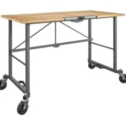 212 Main Smartfold Portable Work Desk Wood Top Grey