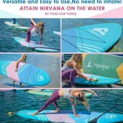 Abrazo YOGAqua 10’6″ x 34″ x 5″ Stand Up Paddle Board Blue/Purple/Pink/Green