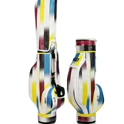 ACXZ Golf Standard Bag for Men Women Children – Golf Cart Bag, Golf Carrying Bag, Waterproof PU Material, Khaki