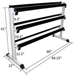 Ader Dumbbell Set 2-70 lbs 19 Pairs with 72” Rack and Rubber Mat