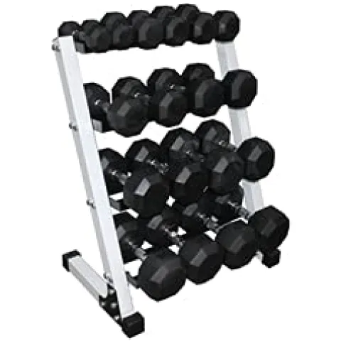 Ader Heavy Duty Dumbbell Set with Rack 35-80 lbs 8 Pairs