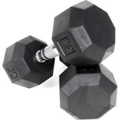 Ader Octagon Deluxe Professional Rubber Dumbbell Pair 5-100LB