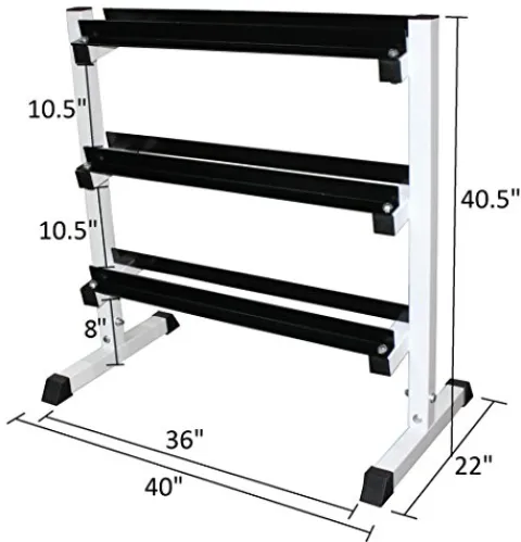 Ader Octagon Rubber Dumbbell Set 2-50Lbs (12 Pairs) 560Lbs with Dumbbell Rack Black White