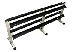 Ader Octagon Rubber Dumbbells 5-60 LB (780LB) w/ 2 Tier 72″ Dumbbell Rack