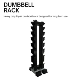 Ader Rubber Dumbbell Set 8 Pairs with Vertical Rack