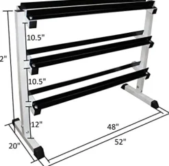 Ader Rubber Dumbbell Set 2-65Lbs (Total 540 Lbs) 11 Pairs with Rack & Mat White
