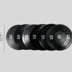 Ader Solid Black Rubber Bumper Olympic Plates Set 370LB Set