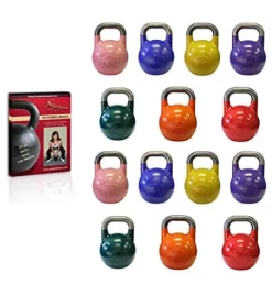 Ader Sporting Goods Ader Pro-grade Int’l Kettlebells Set 14pcs with DVD – 7 Pairs (8-32kg) X2 Rainbow