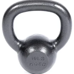 Ader Sporting Goods Ader Premier Kettlebell Set w/DVD & Free Rack Rubber Mat Grey, Black