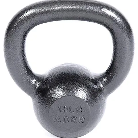 Ader Sporting Goods Ader Premier Kettlebell Set w/DVD & Free Rack Rubber Mat Grey, Black