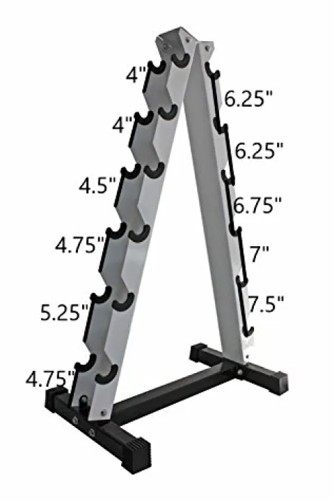 Ader Sporting Goods Black Rubber Dumbbell Set with Rack