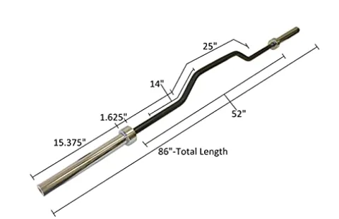 Ader Sporting Goods Cambered Bench Press Bar 86”