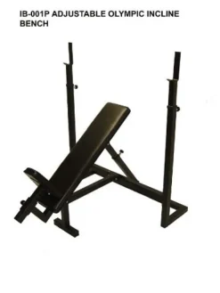Ader Sporting Goods Institutional Olympic Incline Bench & 300 Lb Olympic Set Black Chrome