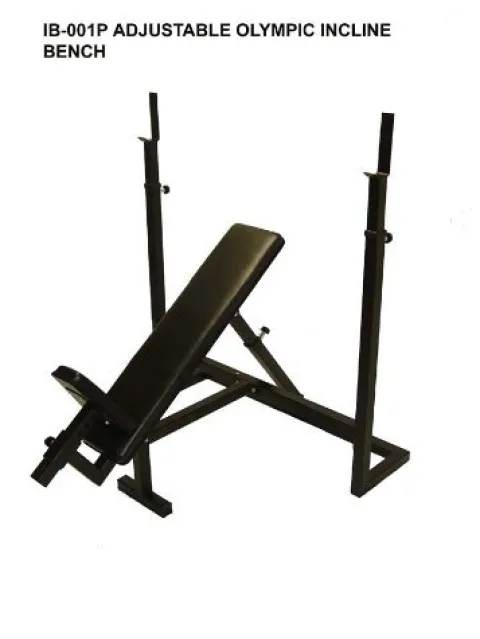 Ader Sporting Goods Institutional Olympic Incline Bench & 300 Lb Olympic Set Black Chrome