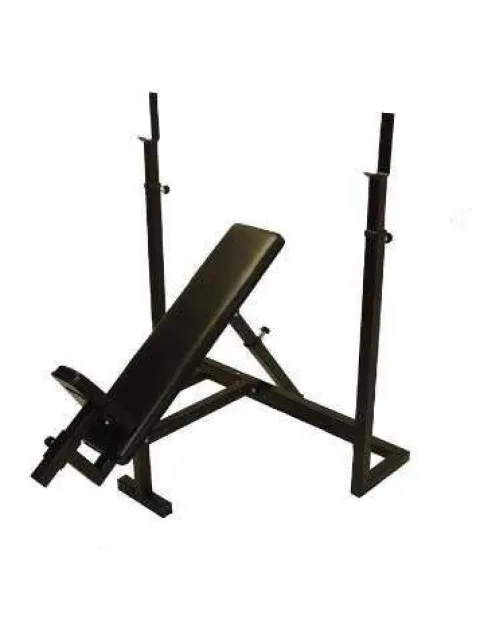 Ader Sporting Goods Institutional Olympic Incline Bench & 300 Lb Olympic Set Black Chrome