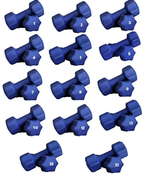 Ader Sporting Goods Neoprene Dumbbell Set Blue 1-25LB (14 Pairs)