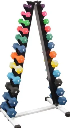 Ader Sporting Goods Neoprene Dumbbell Set with Rack