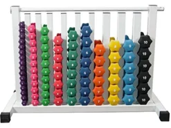 Ader Sporting Goods Neoprene Dumbbell Set with Rack Multi-Color/White