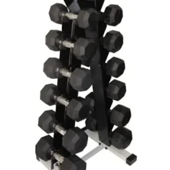 Ader Sporting Goods Octagon Rubber Dumbbells Pair Black