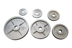 Ader Sporting Goods Olympic Plates (Gray Hammertone Finished, 500 Lb Set) Bar Gray