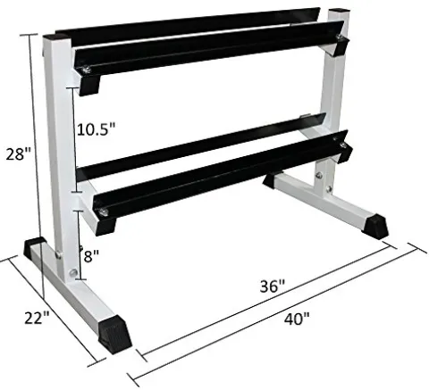 Ader Sporting Goods Rubber Dumbbells Set with Rack