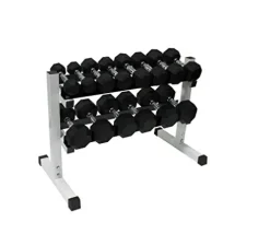 Ader Sporting Goods Rubber Dumbbells Set with Rack