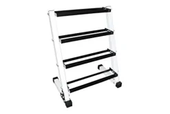 Ader Sporting Goods Rubber Dumbbells Set with Rack Black