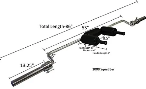 Ader Sporting Goods Safety Squat Olympic Bar Chrome