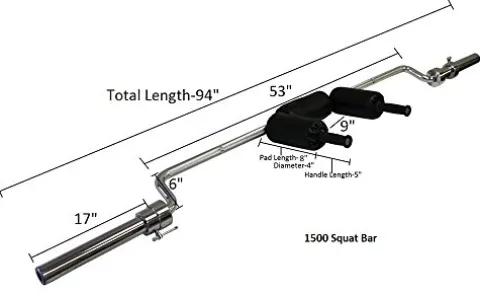 Ader Sporting Goods Safety Squat Olympic Bar Chrome