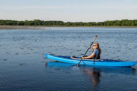 ADVANCED ELEMENTS AirVolution Inflatable Kayak with Roller Bag and Pump – Dropstitch Hull – Blue