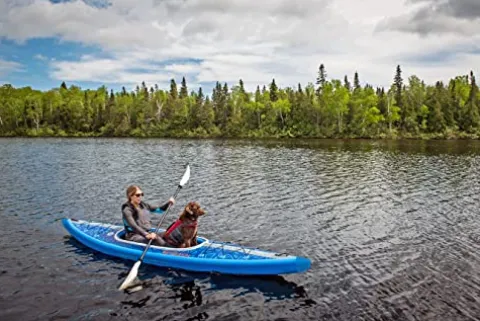 ADVANCED ELEMENTS AirVolution Inflatable Kayak with Roller Bag and Pump – Dropstitch Hull – Blue