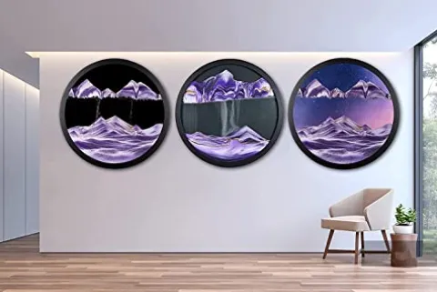 AECEVAN Wall Mount 3D Sand Art Sculpture Purple