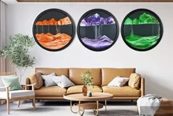 AECEVAN Wall Mount Moving Sand Art 3D Sandscape Purple-F