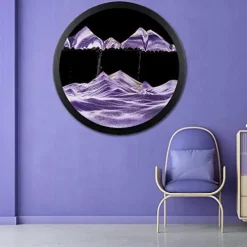 AECEVAN Wall Mount Moving Sand Art 3D Sandscape Purple-F
