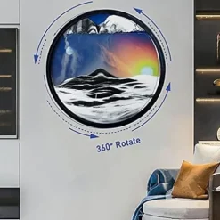 AECEVAN Wall Mount Moving Sand Art Yellow-D