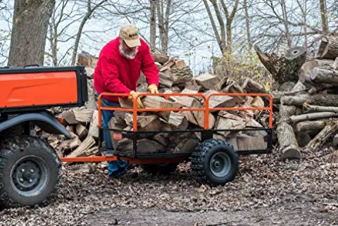 Agri-Fab 1,250-Pound ATV/UTV Swivel Steel Dump Cart Orange/Black
