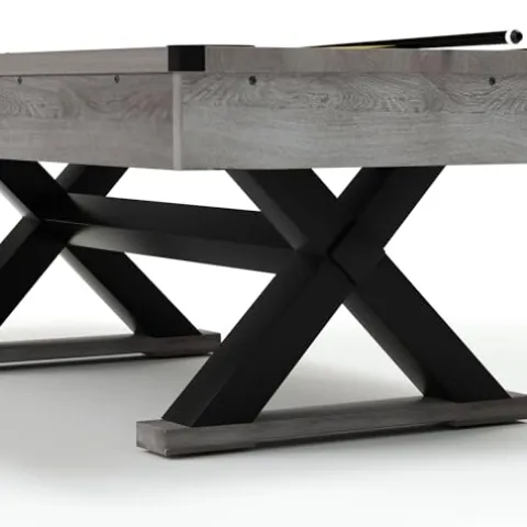 AiAigpt 84 Inch Pool Table Set with Billiard Accessories Rustic Grey