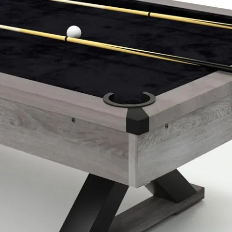AiAigpt 84 Inch Pool Table Set with Billiard Accessories Rustic Grey