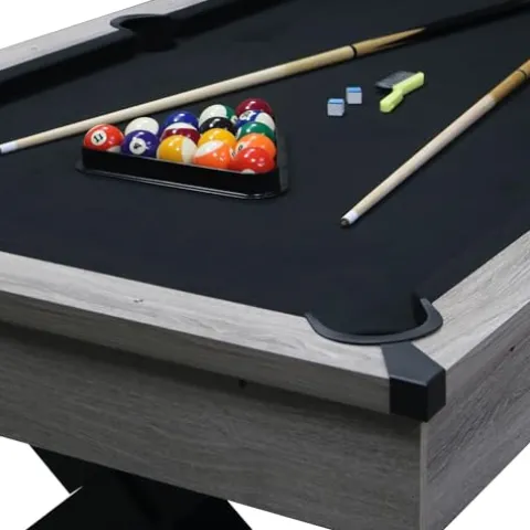 AiAigpt 84 Inch Pool Table Set with Billiard Accessories Rustic Grey