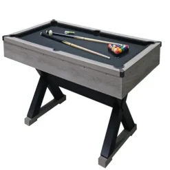 AiAigpt 84 Inch Pool Table Set with Billiard Accessories Rustic Grey