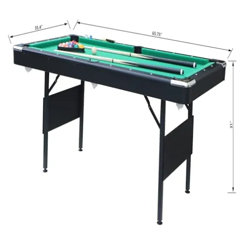 AiAigpt Premium 5.5 Ft Pool Table Green Velvet Cloth with Accessories