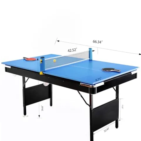 AiAigpt Premium 5.5 Ft Pool Table Green Velvet Cloth MDF Black+Blue