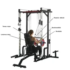 AiAigpt Squat Rack Power Cage with LAT Pulldown 1400 lb Capacity Orange+Black