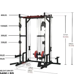 AiAigpt Squat Rack Power Cage with LAT Pulldown 1400 lb Capacity Orange+Black