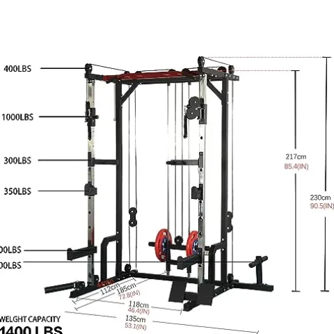 AiAigpt Squat Rack Power Cage with LAT Pulldown 1400 lb Capacity Orange+Black