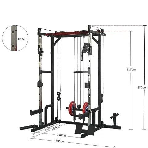 AiAigpt Squat Rack Power Cage with LAT Pulldown 1400 lb Capacity Orange+Black