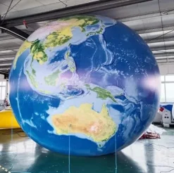 Air-Ads Supplies 16ft Giant Inflatable Globe Map Balloon Blue
