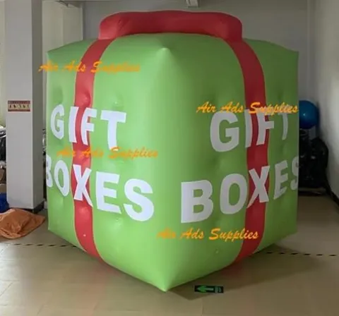 Air-Ads Supplies 8ft Giant Inflatable Square Balloon Advertising Gift Box Green