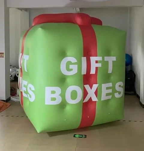 Air-Ads Supplies 8ft Giant Inflatable Square Balloon Advertising Gift Box Green